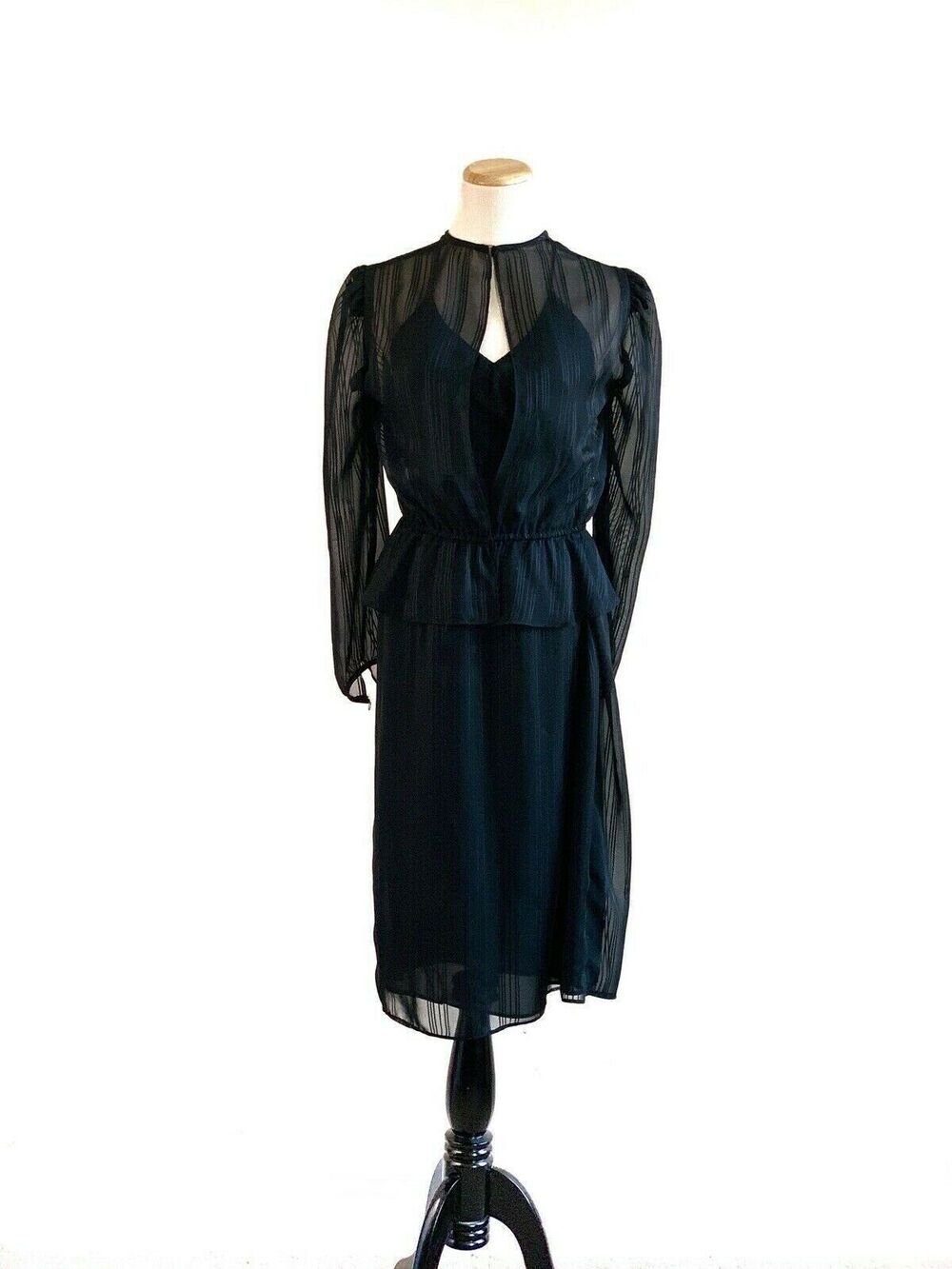 LIZZY & JOHNNY BY LUCERO Sheer Black Halter Dress Jacket Set size 7/8